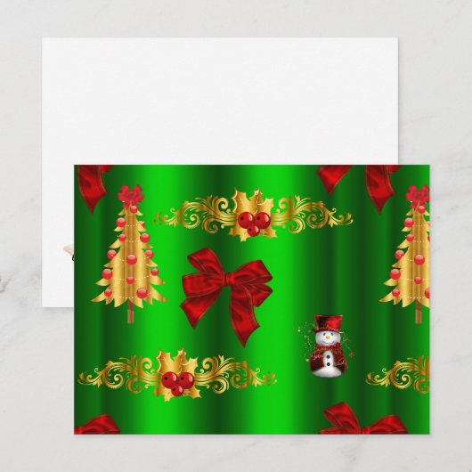 Kerstdecorpties op groen feestdagenkaart (Voorkant / Achterkant)