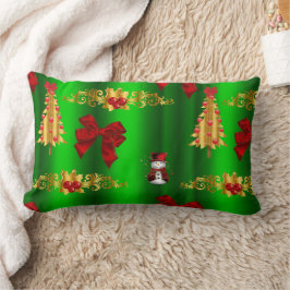 Kerstdecorpties op groen kussen