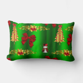 Kerstdecorpties op groen kussen