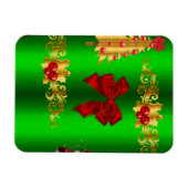 Kerstdecorpties op groen magneet (Horizontaal)