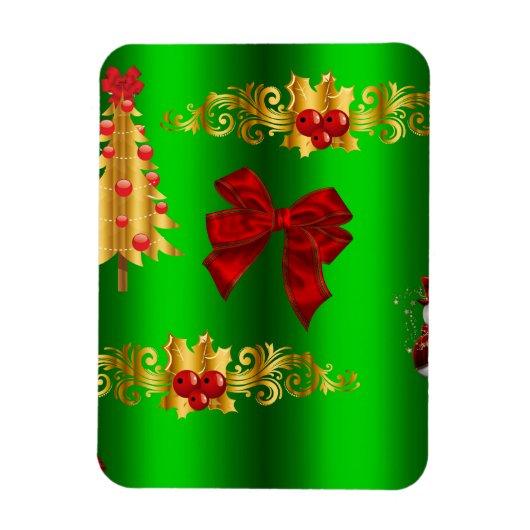 Kerstdecorpties op groen magneet (Verticaal)
