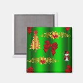 Kerstdecorpties op groen magneet (Voorkant / Achterkant)