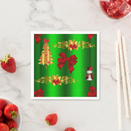 Kerstdecorpties op groen servet
