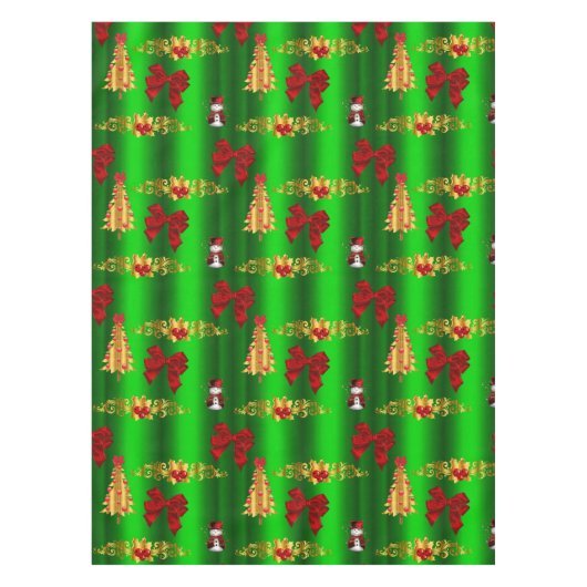 Kerstdecorpties op groen tafelkleed (Voorkant)