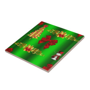 Kerstdecorpties op groen tegeltje