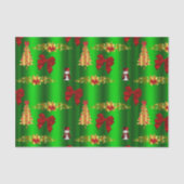 Kerstdecorpties op groen tissuepapier (Voorkant)