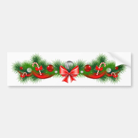 kerstdecorteersticker bumpersticker (Voorkant)