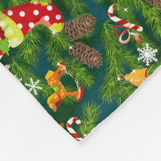 Kerstdecorteringspatroon Fleece Deken (Hoek)