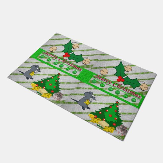 Kerstdedeur Mat Merry Kerstmis (Schuin)