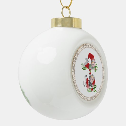 kerstDeense figuren Keramische Bal Ornament (Links)