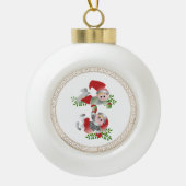 kerstDeense figuren Keramische Bal Ornament (Voorkant)