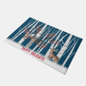 Kerstdeer en Snowy Owl Doormat Deurmat (Schuin)