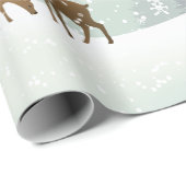 Kerstdeer en winterpines cadeaupapier (Rol Hoek)