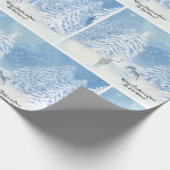 Kerstdeer Forest Snow Falling Winter Treins Cadeaupapier (Hoek)