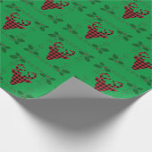 Kerstdeer Holly Holiday Wrapping Paper Cadeaupapier (Hoek)