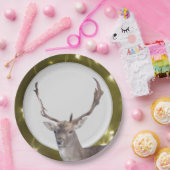 Kerstdeer met Bord met gouden lampjes (Feest)