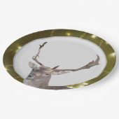 Kerstdeer met Bord met gouden lampjes (Gekanteld)