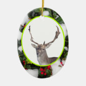 Kerstdeer met Holly Ornament (Voorkant)