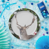 Kerstdeer met Holly Paper-Bord Papieren Bordje (Feest)