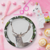 Kerstdeer met Holly Paper-Bord Papieren Bordje (Feest)