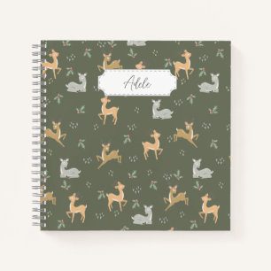 kerstdeer naadloos patroon notitieboek