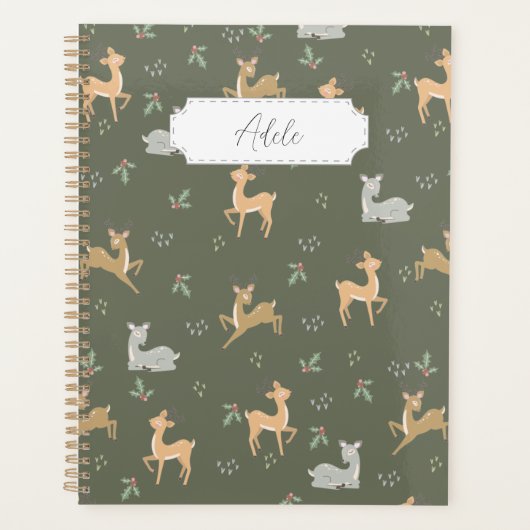  kerstdeer naadloos patroon planner (Voorkant)