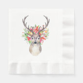 Kerstdeer Papier Napkins Servet (Voorkant)
