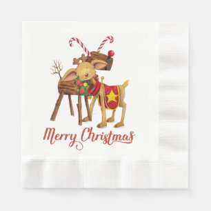 Kerstdeer Papier Napkins Servet