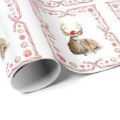Kerstdeer Peppermint-Snoep — Verpakkingspapier Cadeaupapier (Rol Hoek)