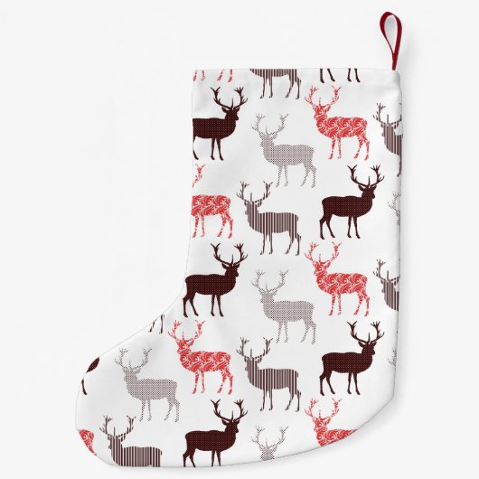 Kerstdeer / rendierdecoratief patroon kleine kerstsok (Achterkant)