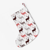 Kerstdeer / rendierdecoratief patroon kleine kerstsok (Achterkant (Hangend))