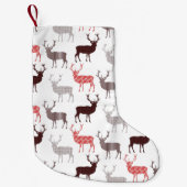 Kerstdeer / rendierdecoratief patroon kleine kerstsok (Voorkant)
