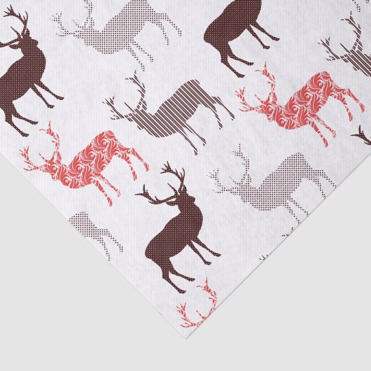 Kerstdeer / rendierdecoratief patroon tissuepapier (Detail)