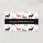 Kerstdeer / rendierdecoratief patroon visitekaartje (Achterkant)