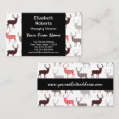 Kerstdeer / rendierdecoratief patroon visitekaartje (Voorkant / Achterkant)