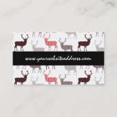 Kerstdeer / rendierdecoratief patroon visitekaartje (Achterkant)