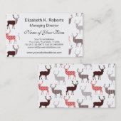 Kerstdeer / rendierdecoratief patroon visitekaartje (Voorkant / Achterkant)