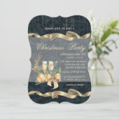 Kerstdeer, Wijnglas, Kerstfeest Kaart (Staand voorkant)