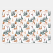 Kerstdeer Wildlife konijnijsprietjes Inpakpapier Vel (Voorkant 2)