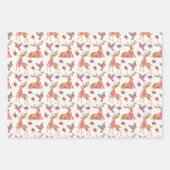 Kerstdeer Wildlife konijnijsprietjes Inpakpapier Vel (Voorkant)