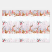 Kerstdeer Wildlife konijnijsprietjes Inpakpapier Vel (Voorkant 3)