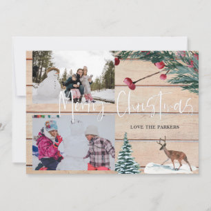 Kerstdeer Winter Multi-Photo Card Kaart