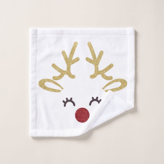 Kerstdeerhanddoekset, Feestdagen Bathroom decor Bad Handdoek (Wasdoekje)