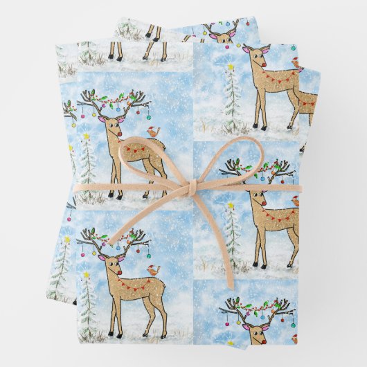 Kerstdeerpapier Inpakpapier Vel (In situ)