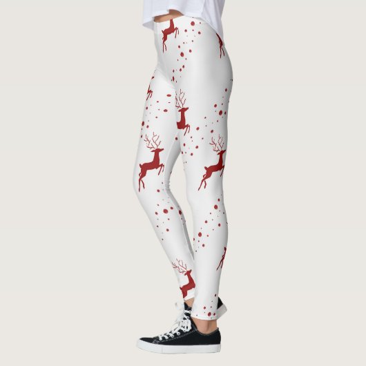 Kerstdeerpatroon Leggings (Links)