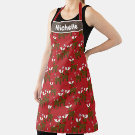 Kerstdeerpatroon Schort