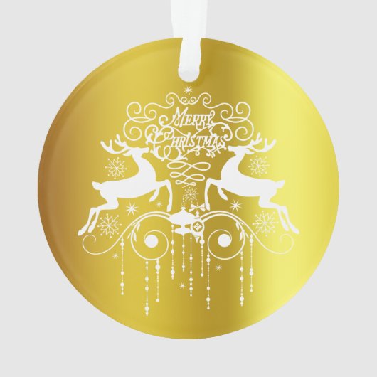 Kerstdeers White Silhouettes-Ornament Ornament (achterkant)