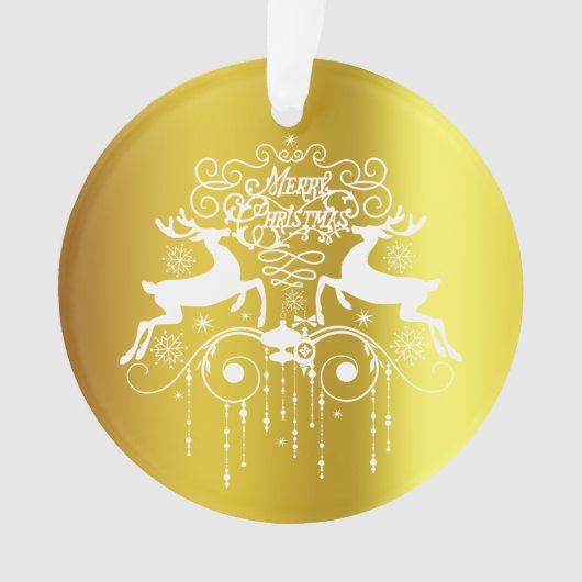 Kerstdeers White Silhouettes-Ornament Ornament (voorkant)