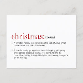 kerstdefinitie feestdagenkaart