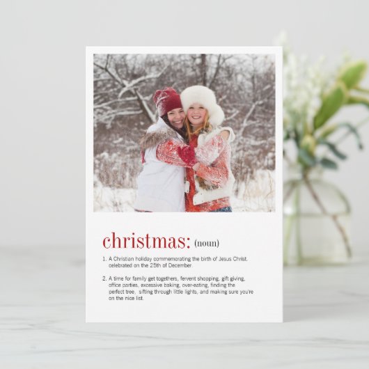 Kerstdefinitie Fotovakantie Kaart (Staand voorkant)